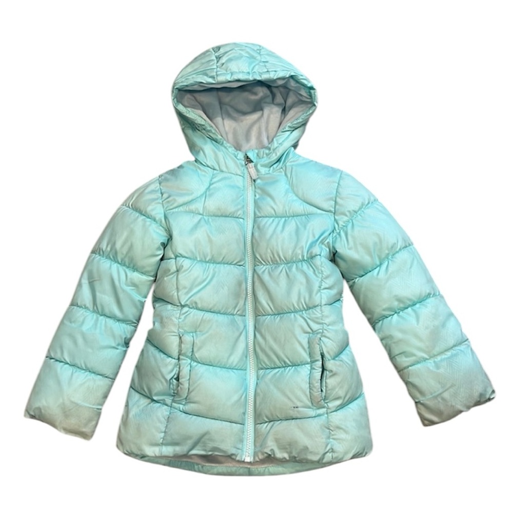 Wonder Nation | Aqua Blue Puffer Jacket for Girls